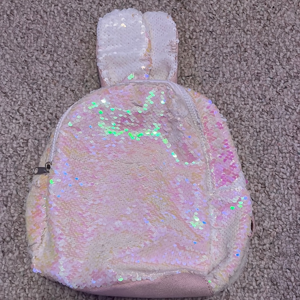 A sequined kids backpack